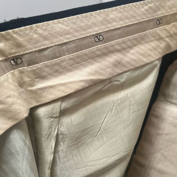 Valentino Garavani Uomo Line Men’s Sz 46 Luxury Suit Navy Virgin Wool Tailored - Picture 11 of 16